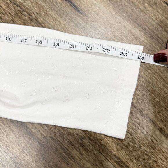 Van Heusen White Floral Eyelet Button Front Cardigan Sweater Women Size Large - Picture 6 of 6